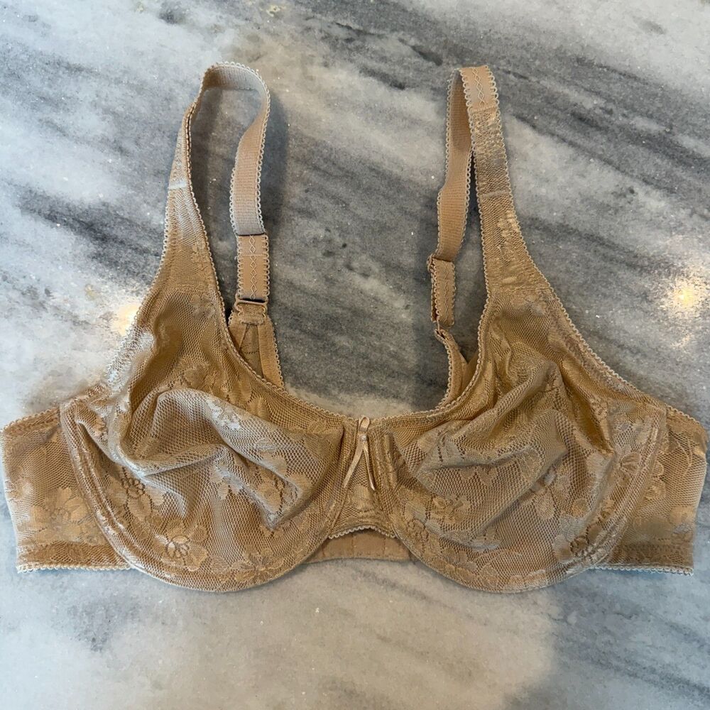 Wacoal 38C 85594 Unlined Full Coverage Bra Nude Beige Lace T-Shirt Bra